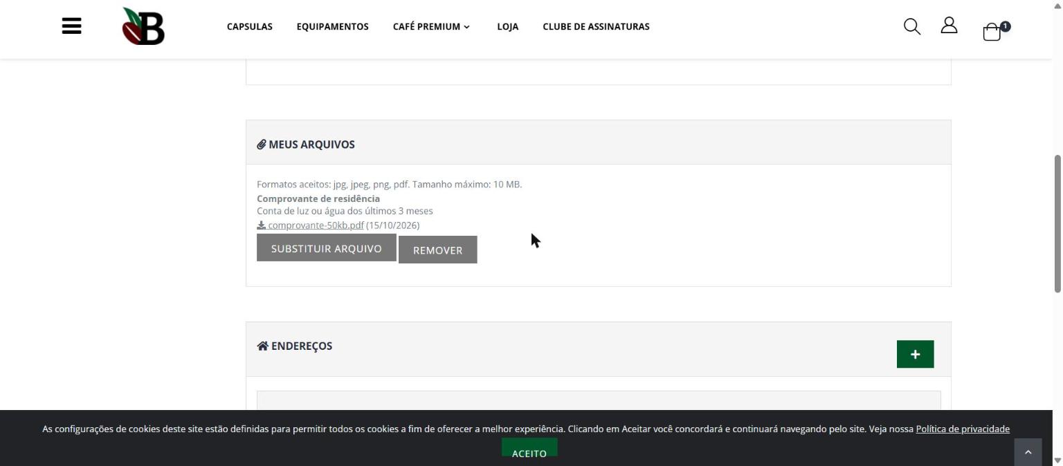 Arquivo enviado pelo cliente